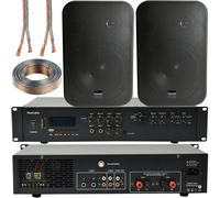 400W Bluetooth Sound System 2x Black 200W Wall Speaker Channel HiFi Amplifier