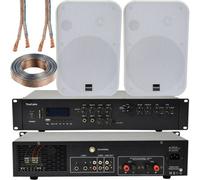 Loops 400W Bluetooth Sound System 2X White 200W Wall Speaker Channel Hifi Amplifier