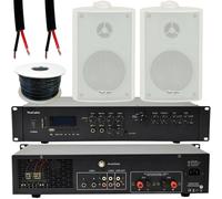 400W LOUD Outdoor Bluetooth System 2x White Speaker Weatherproof Garden Music