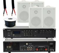 Loops 400W Loud Outdoor Bluetooth System 4X White Speaker Weatherproof Garden Music