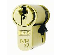 Loops 42mm Euro Single Cylinder Lock Master Key 10 Pin Polished Brass Door Lock in Metallics Loops Metallics