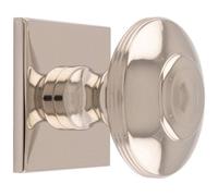 Loops 42mm Round Cabinet Door Knob & 40X40mm Matching Backplate Polished Nickel Handle