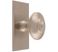 Loops 42mm Round Cabinet Door Knob & 76X40mm Matching Backplate - Satin Nickel Handle