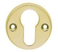 45mm Euro Profile Open Escutcheon 8mm Depth Polished Brass Keyhole Cover