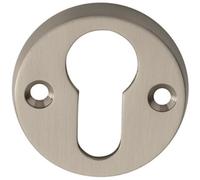Loops 45mm Euro Profile Open Escutcheon 8mm Depth Satin Nickel Keyhole Cover in Metallics Loops Metallics