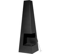 Loops 45x150cm BLACK STEEL Chininea Wood Burner - Fire Pit Garden Heater Outdoor