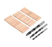 Loops 47 Piece Dowel & Bit Set 3 Wood Boring Drill Bits 6mm 8mm 10mm Diameters Loops Multicolor