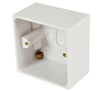 Loops 47mm Deep Single Plastic Surface Mounted AV/HDMI Back Box - 1 Gang Wall Outlet