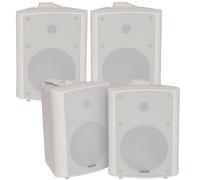 Loops 4x 120W White Wall Mounted Stereo Speakers 6.5" 8Ohm Premium Home Audio Music Loops White