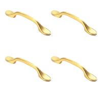 Loops 4x 128mm Shaker Style Cabinet Pull Handle 76mm Fixing Centres Satin Brass in Metallics Loops Metallics
