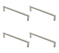 Loops 4x 19mm Mitred Pull Door Handle 300mm Fixing Centres Satin Stainless Steel in Metallics Loops Metallics