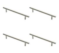 Loops 4X 19mm Straight T Bar Pull Handle 300mm Fixing Centres Satin Stainless Steel