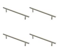Loops 4x 19mm Straight T Bar Pull Handle 300mm Fixing Centres Satin Stainless Steel in Metallics Loops Metallics