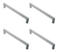 Loops 4X 30mm Mitred Pull Door Handle 450mm Fixing Centres Satin Stainless Steel