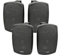 Loops 4X 4" 60W Black Outdoor Rated Speakers 8 Ohm Weatherproof Wall Mounted Hifi