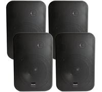 Loops 4X 6.5" 200W Moisture Resistant Stereo Loud Speakers 8Ohm Black Wall Mounted