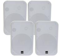 Loops 4x 6.5â€ 200W Moisture Resistant Stereo Loud Speakers 8Ohm White Wall Mounted Loops White