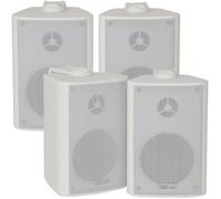 Loops 4X 70W 2 Way White Wall Mounted Stereo Speakers 4 8Ohm Compact Background Music