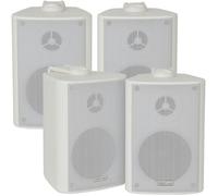 Loops 4x 70W 2 Way White Wall Mounted Stereo Speakers 4 8Ohm Compact Background Music
