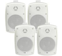 Loops 4X 8" 160W White Outdoor Rated Speakers 8 Ohm Weatherproof Wall Mounted Hifi
