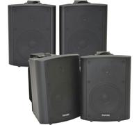4x 90W Black Wall Mounted Stereo Speakers 5.25" 8Ohm Quality Home Audio Music
