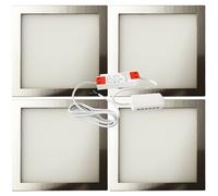 4x 6W LED Kitchen Flush Panel Spot Light & Driver Brushed Nickel Natural White