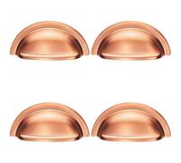 Loops 4X Cabinet Cup Pull Handle 91 X 45mm 76mm Fixing Centres Satin Copper