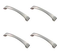 Loops 4X Chiselled Cabinet Pull Handle 128mm Fixing Centres 145 X 25mm Satin Nickel