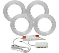 4x 2.6W LED Kitchen Cabinet Spot Light & Driver Flush Chrome Natural Cool White