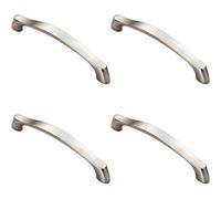 Loops 4X Chunky Arched Grip Pull Handle 194 X 17mm 160mm Fixing Centres Satin Nickel