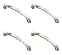 Loops 4x Chunky Arched Grip Pull Handle 194 x 17mm 160mm Fixing Centres Satin Nickel in Metallics Loops Metallics