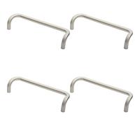 Loops 4x Cranked Door Pull Handle 19mm Dia 300mm Fixing Centres Satin Steel in Metallics Loops Metallics