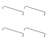 Loops 4X Cranked Door Pull Handle 19mm Dia 600mm Fixing Centres Satin Steel