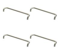 Loops 4X Cranked Pull Handle 630 X 30mm 600mm Fixing Centres Satin Stainless Steel