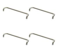 Loops 4x Cranked Pull Handle 630 x 30mm 600mm Fixing Centres Satin Stainless Steel in Metallics Loops Metallics
