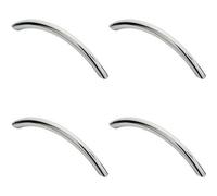Loops 4X Curved Bow Cabinet Pull Handle 119 X 10mm 96mm Fixing Centres Chrome