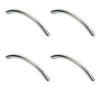 Loops 4x Curved Bow Cabinet Pull Handle 119 x 10mm 96mm Fixing Centres Chrome Loops Multicolor