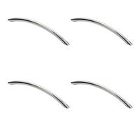 Loops 4X Curved Bow Cabinet Pull Handle 190 X 10mm 160mm Fixing Centres Chrome
