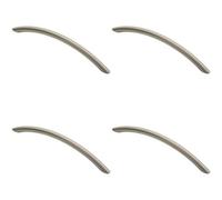Loops 4X Curved Bow Cabinet Pull Handle 190 X 10mm 160mm Fixing Centres Satin Nickel
