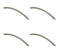 Loops 4x Curved Bow Cabinet Pull Handle 190 x 10mm 160mm Fixing Centres Satin Nickel in Metallics Loops Metallics