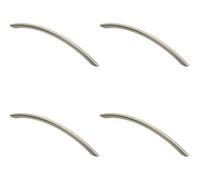 Loops 4X Curved Bow Cabinet Pull Handle 226 X 10mm 192mm Fixing Centers Satin Nickel