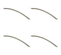 Loops 4X Curved Bow Cabinet Pull Handle 256 X 10mm 224mm Fixing Centres Satin Nickel