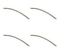 Loops 4x Curved Bow Cabinet Pull Handle 256 x 10mm 224mm Fixing Centres Satin Nickel in Metallics Loops Metallics