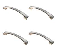 Loops 4X Curved Bow Pull Handle 183 X 26mm 160mm Fixing Centres Satin Nickel