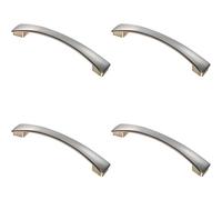 Loops 4x Curved Bow Pull Handle 183 x 26mm 160mm Fixing Centres Satin Nickel in Metallics Loops Metallics