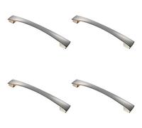 Loops 4X Curved Bow Pull Handle 218.5 X 26mm 192mm Fixing Centres Satin Nickel