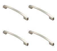 Loops 4X Curved Bridge Pull Handle 207 X 14mm 160mm Fixing Centres Polished Chrome