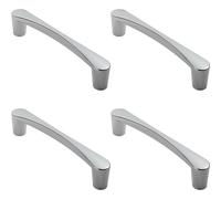 Loops 4x Curved D Shape Pull Handle 146 x 18.5mm 128mm Fixing Centres Polished Chrome Loops Multicolor