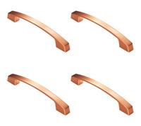 Loops 4X Curved Flat Faced Cupboard Pull Handle 160mm Fixing Centres Satin Copper