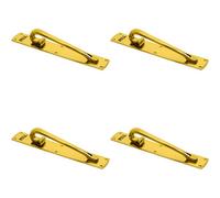 Loops 4X Curved Left Handed Door Pull Handle Engraved With 'pull' Polished Brass
